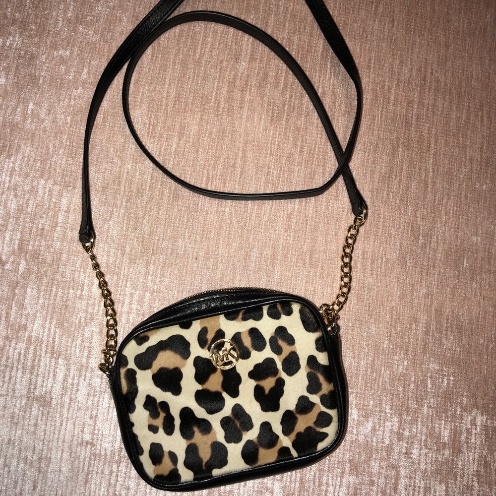 MICHAEL KORS Leopard Print Cross body (calf hair)